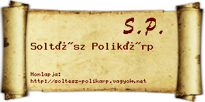 Soltész Polikárp névjegykártya
